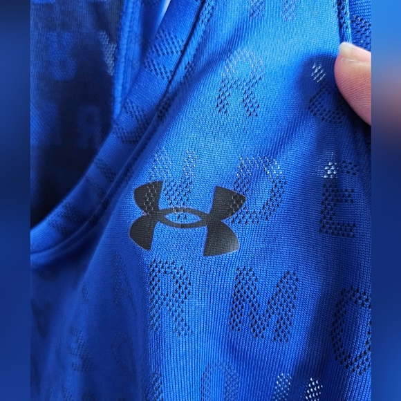 G83. Under Armour UA Velocity Wordmark Jacquard Tank In Blue - Size XL - Picture 2 of 5